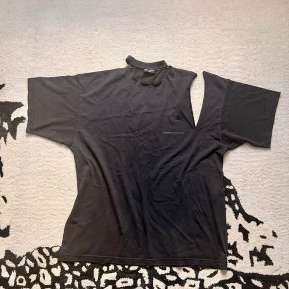 Balenciaga Unifit Black Detached Sleeve Choker Tee Size 2 NWT